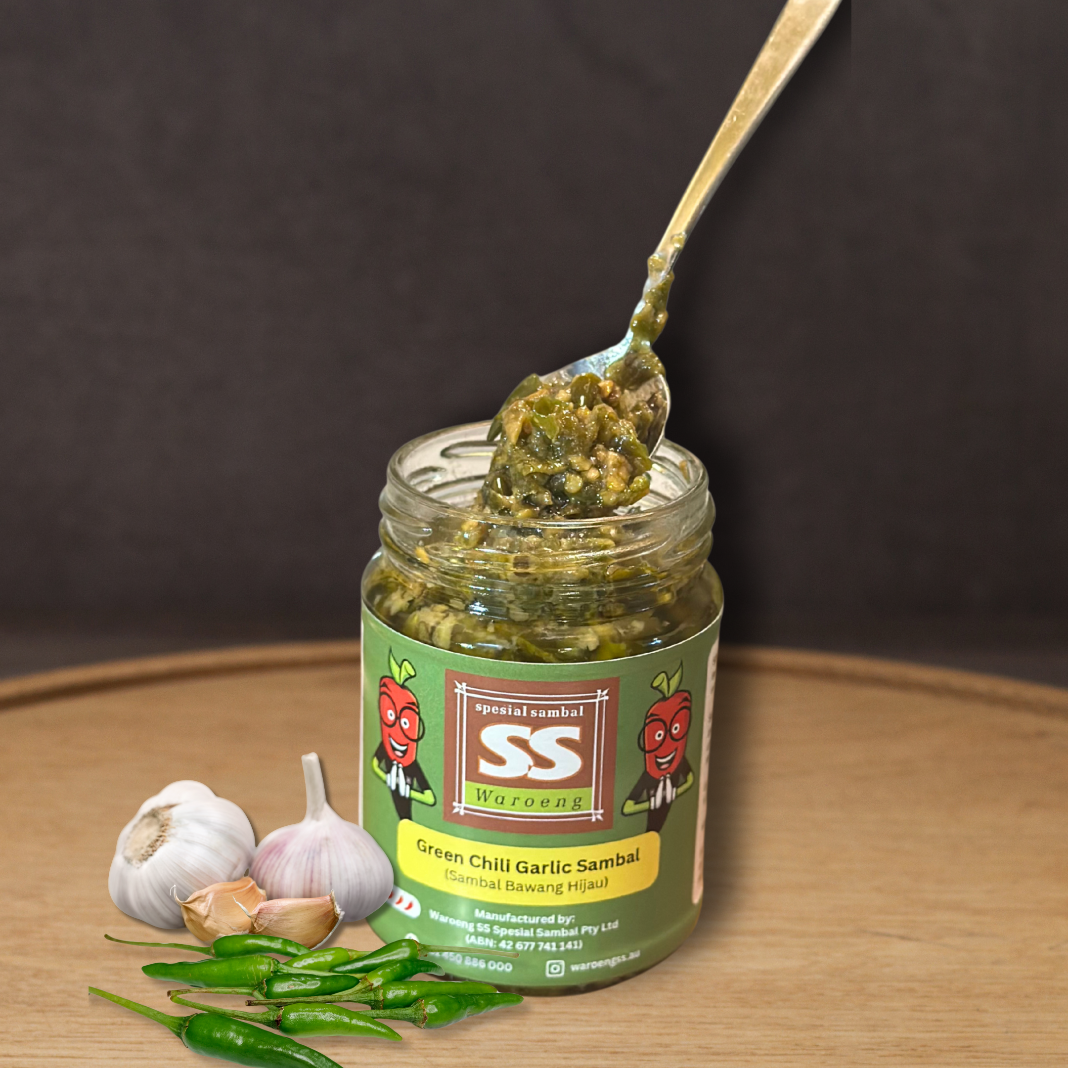 Small Green Chili Garlic Sambal - 120 g