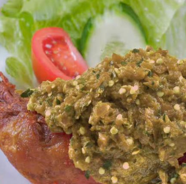 Ayam Goreng Sambal Ijo and Rice