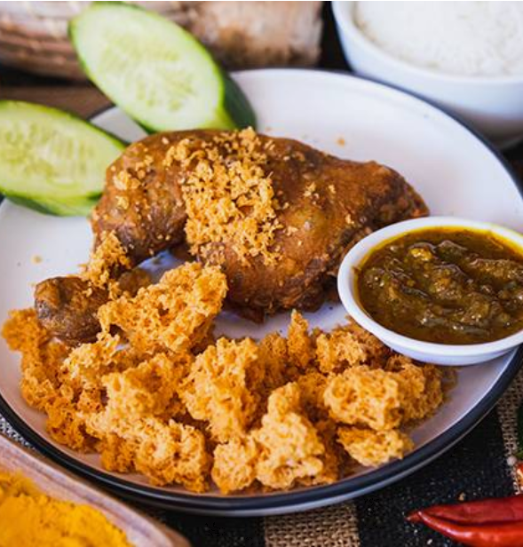 Fried Crispy Soft Bone Chicken with Manado Chilli Sauce
