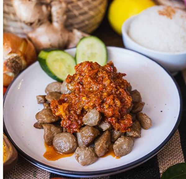 Sliced Beef Balls with Balinese Sauce