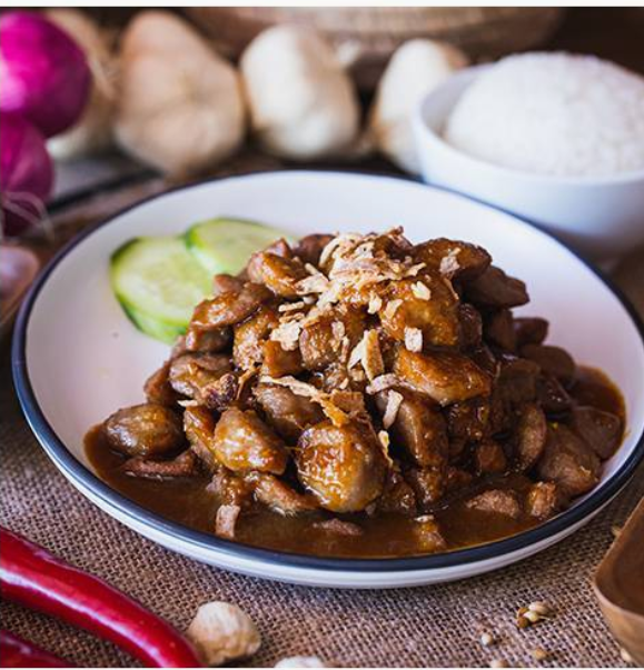 Sliced Beef Balls with Rujak Sauce