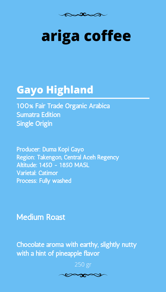 Ariga Gayo Single Origin Full Wash 250gr