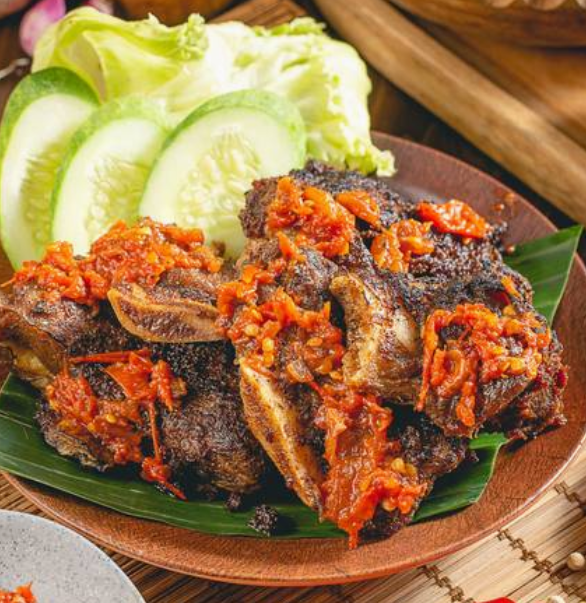 Grilled Beef Rib Penyet Sauce