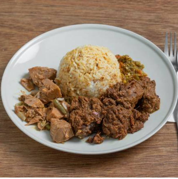 Beef Rendang and Jackfruit Curry with Green Sambal